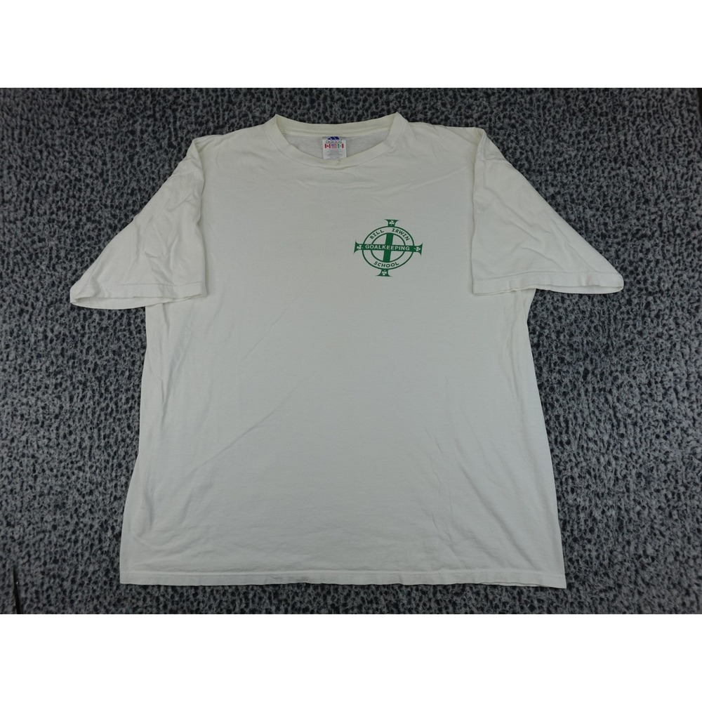 Adidas‎ T-Shirt Mens XL White Vintage Bill Irwin Goalkeeping School USA Made